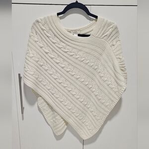 Taylor Women's Cream Cable Knit Poncho